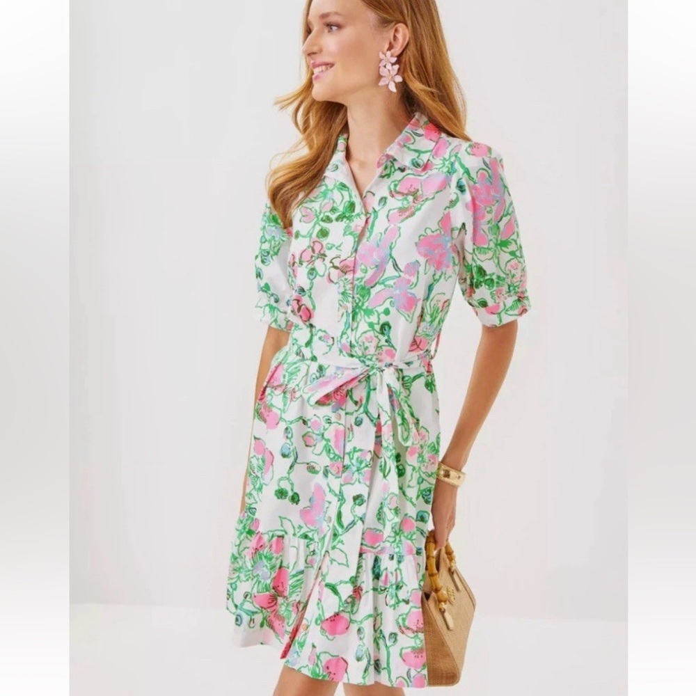 Lilly Pulitzer Sashria dress in multi oversized orchids on the Avenue size 8 NWT
